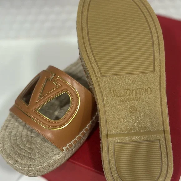 Valentino Garavani Tan Espadrille Sandals - Picture 3 of 4